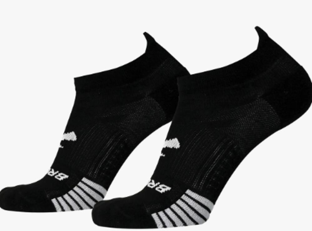 Brooks Unisex Large 1 Pair Black Ghost Lite No Show Tab Socks Athleisure A33-2